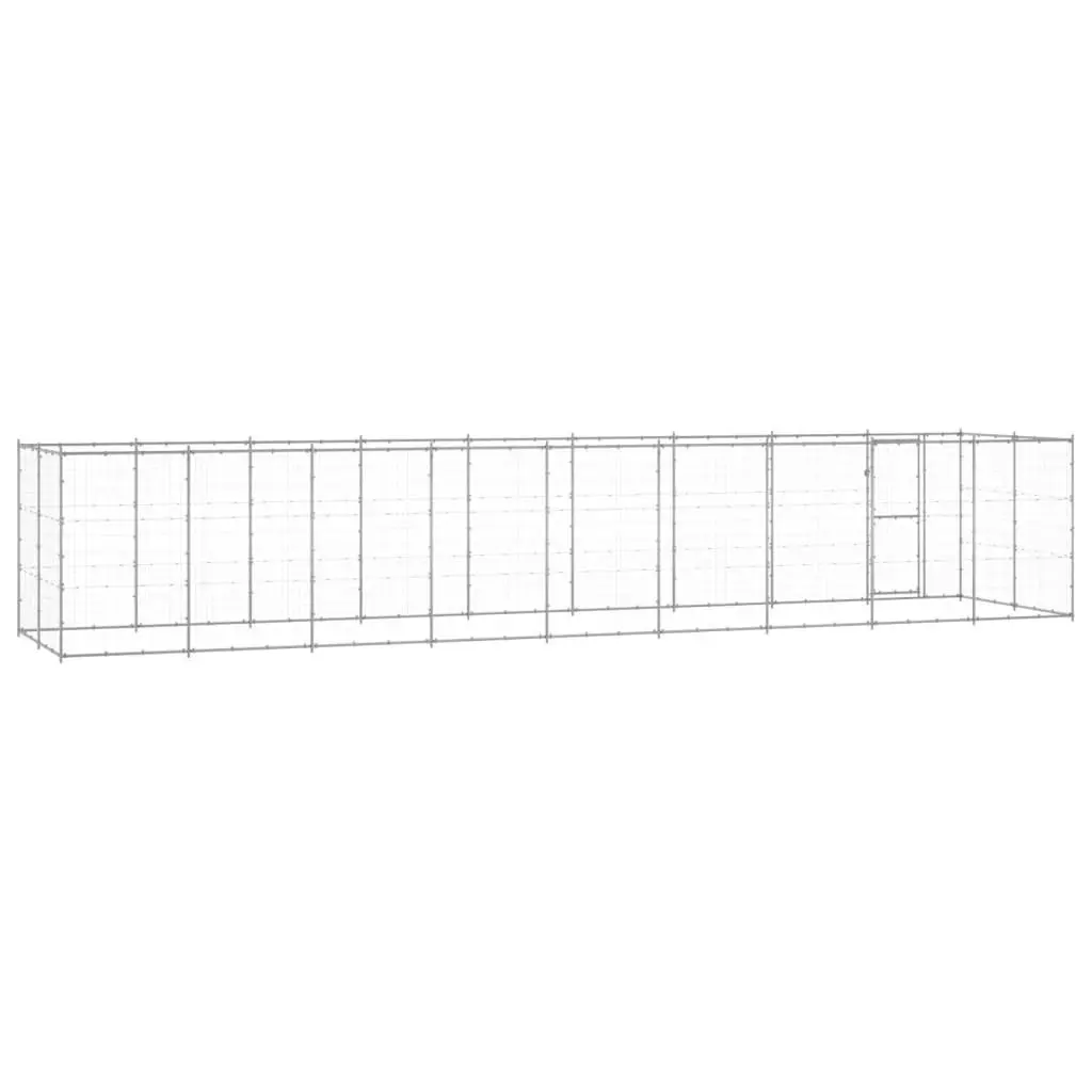 Outdoor Dog Kennel Galvanised Steel 21.78 mÂ² 3082311