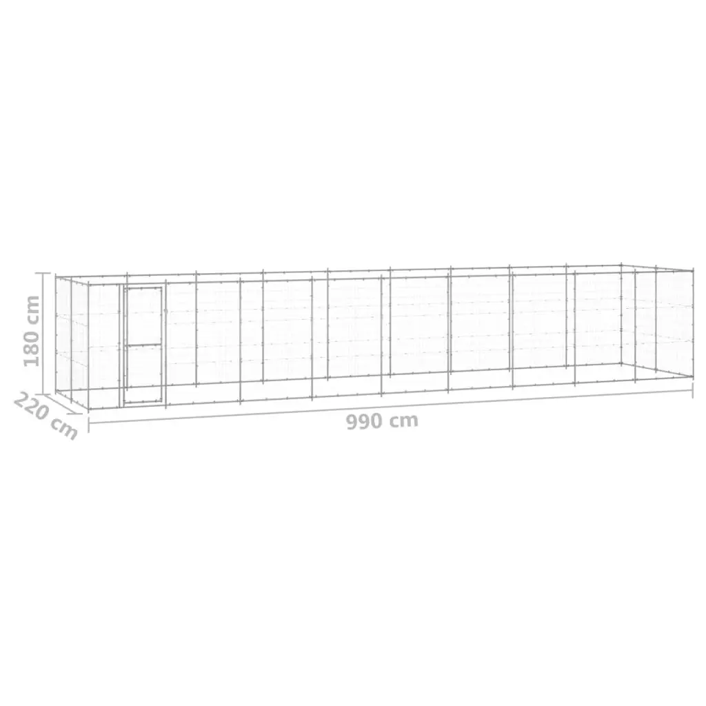 Outdoor Dog Kennel Galvanised Steel 21.78 mÂ² 3082311