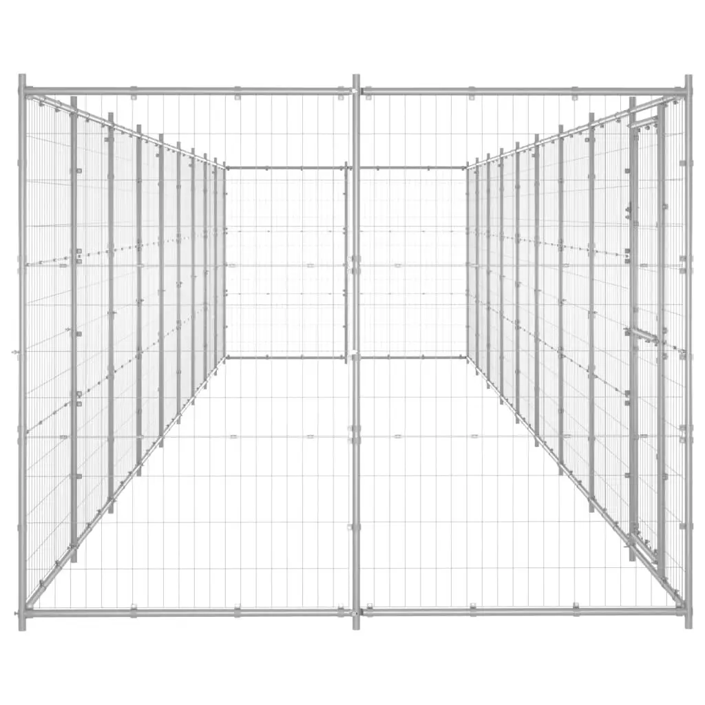 Outdoor Dog Kennel Galvanised Steel 21.78 mÂ² 3082311