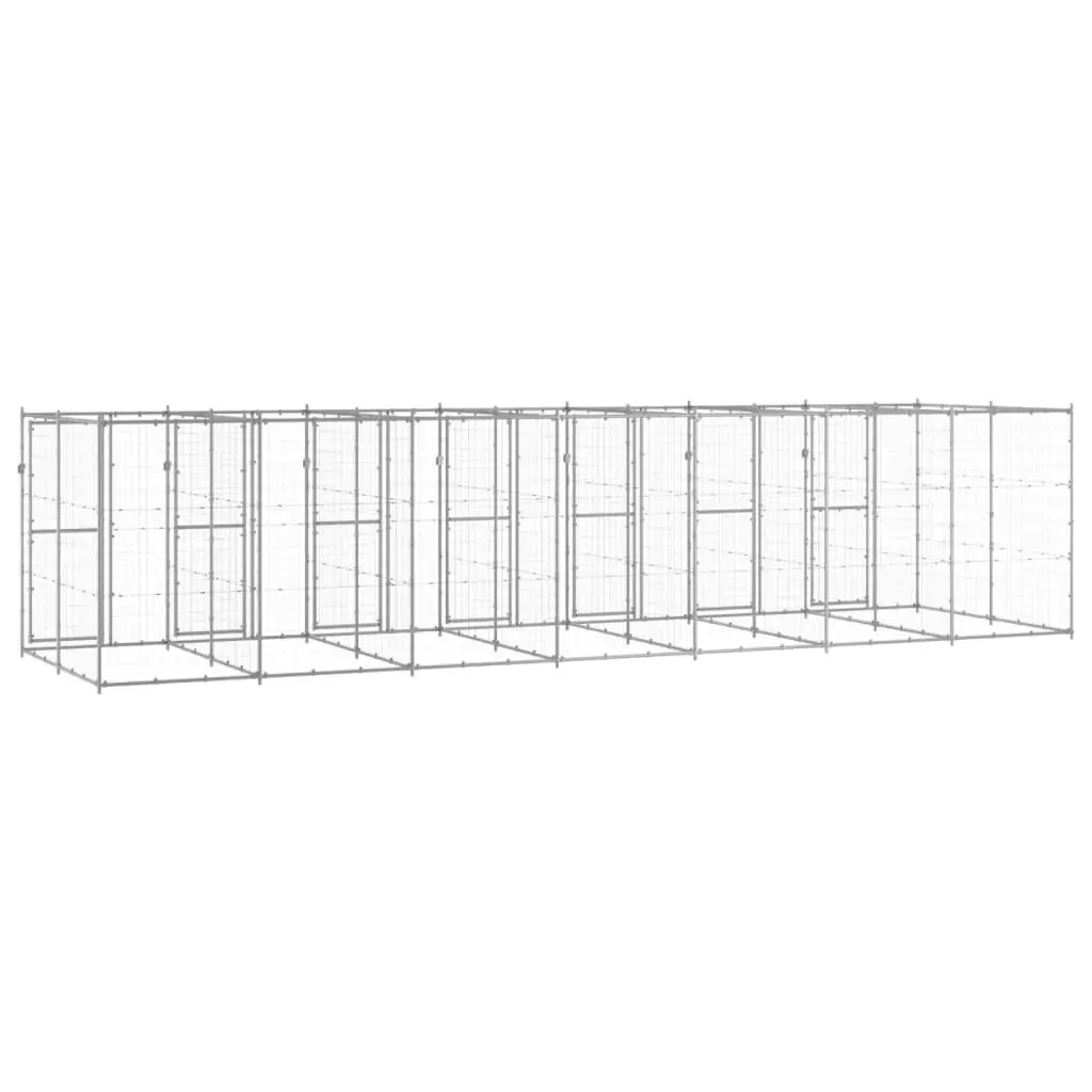 Outdoor Dog Kennel Galvanised Steel 16.94 mÂ² 3082287