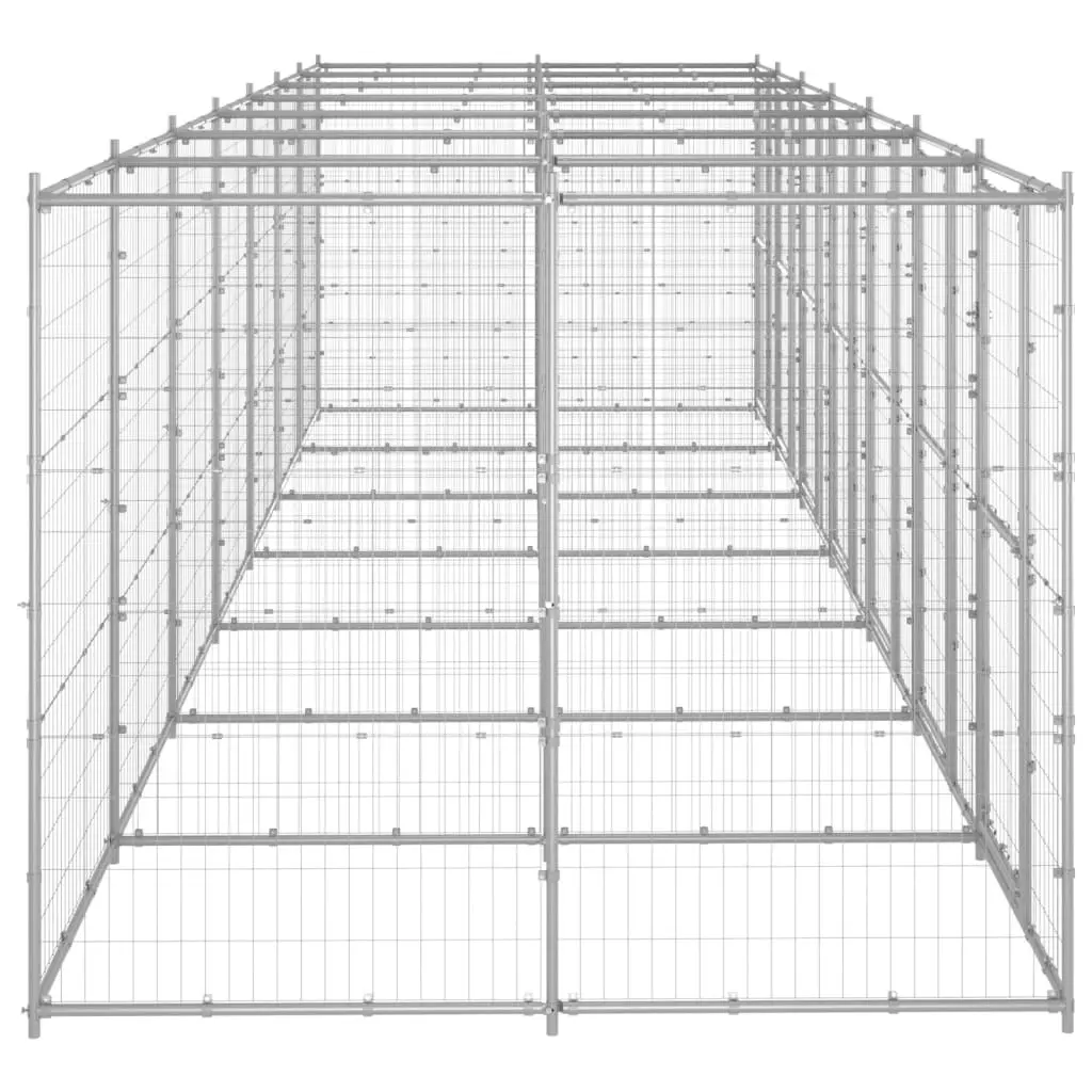 Outdoor Dog Kennel Galvanised Steel 16.94 mÂ² 3082287