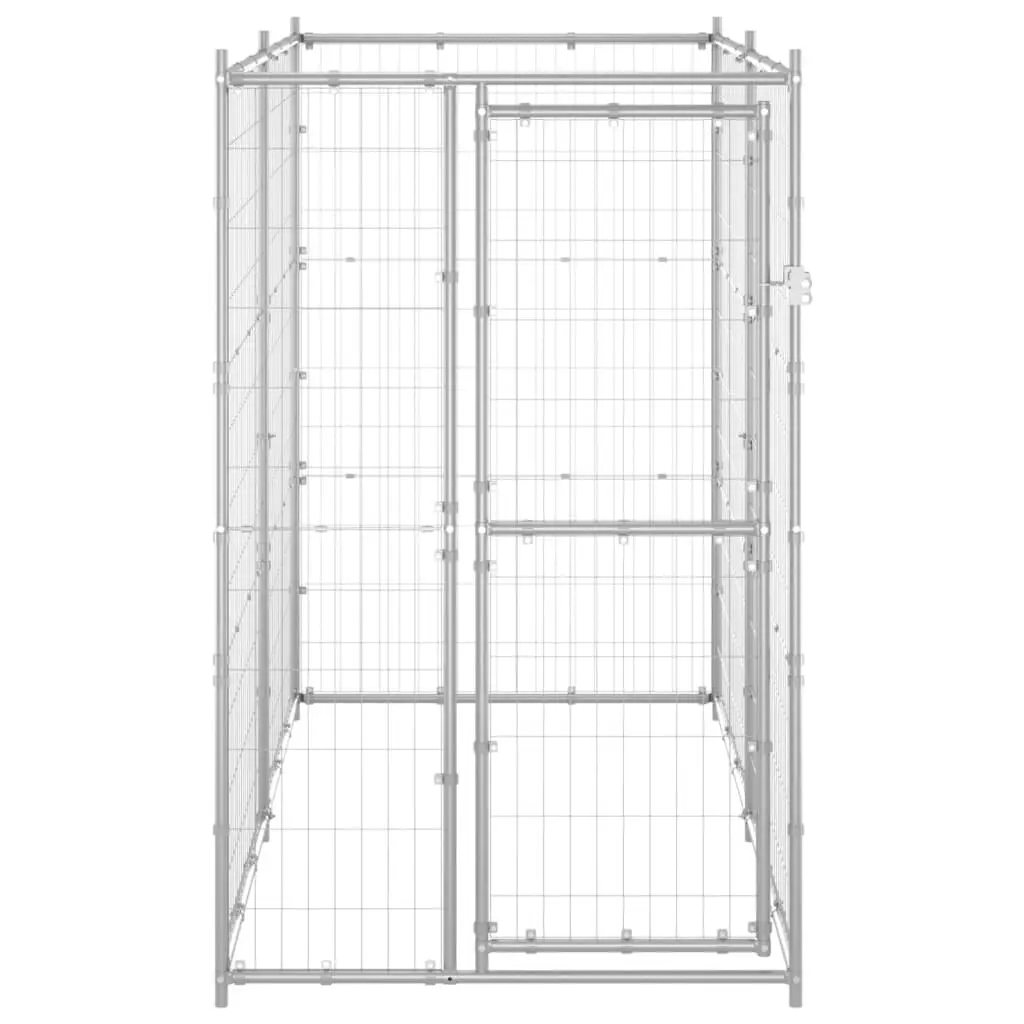 Outdoor Dog Kennel Galvanised Steel 110x220x180 cm 150801