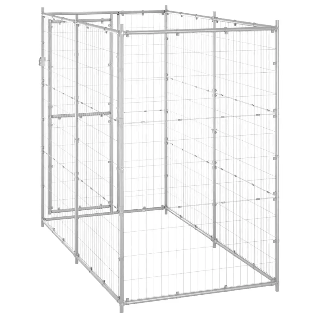 Outdoor Dog Kennel Galvanised Steel 110x220x180 cm 150801