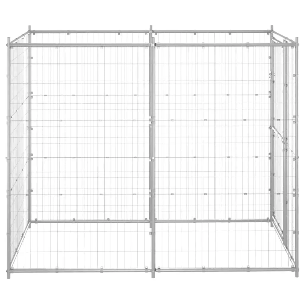 Outdoor Dog Kennel Galvanised Steel 110x220x180 cm 150801