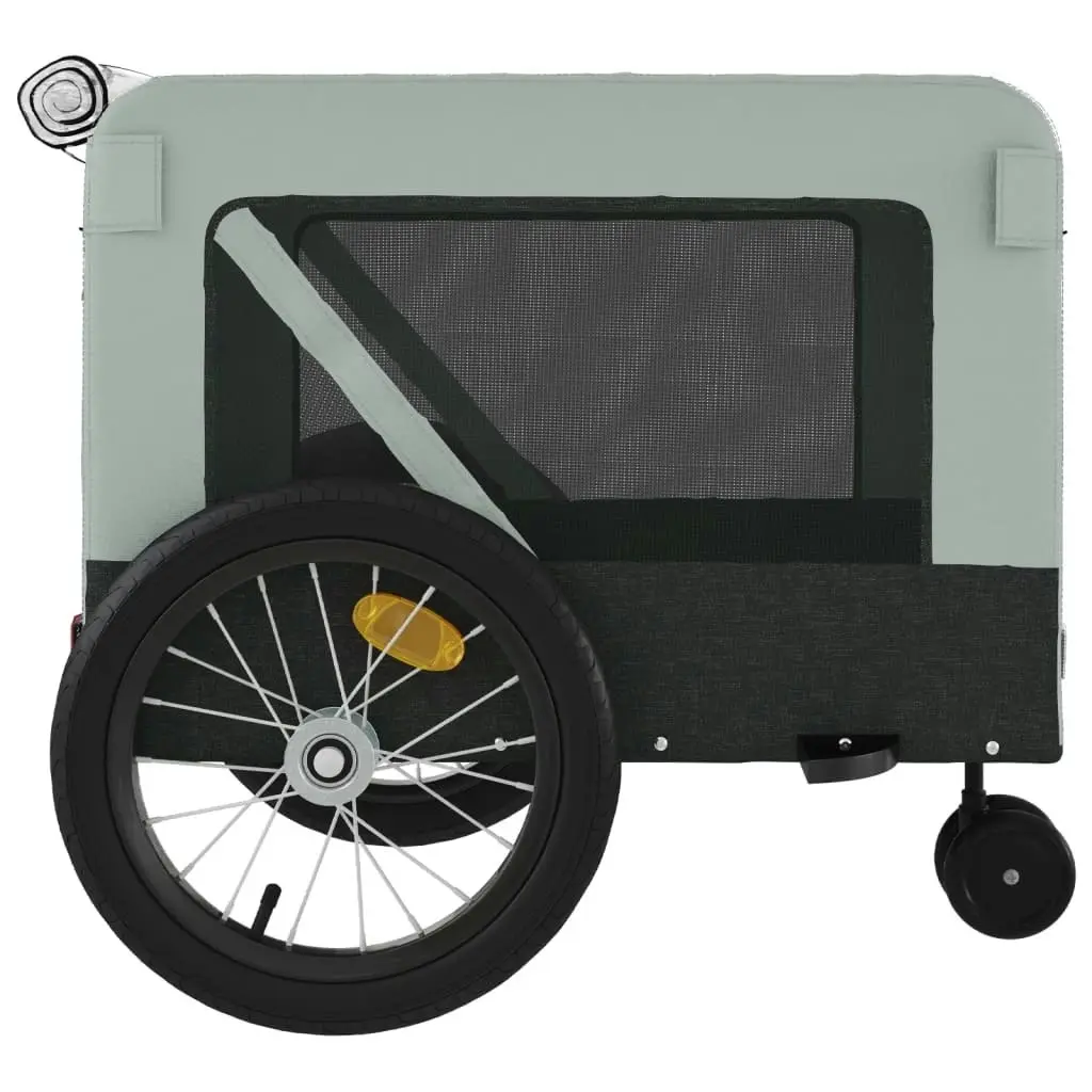 Pet Bike Trailer Grey and Black Oxford Fabric and Iron 93937