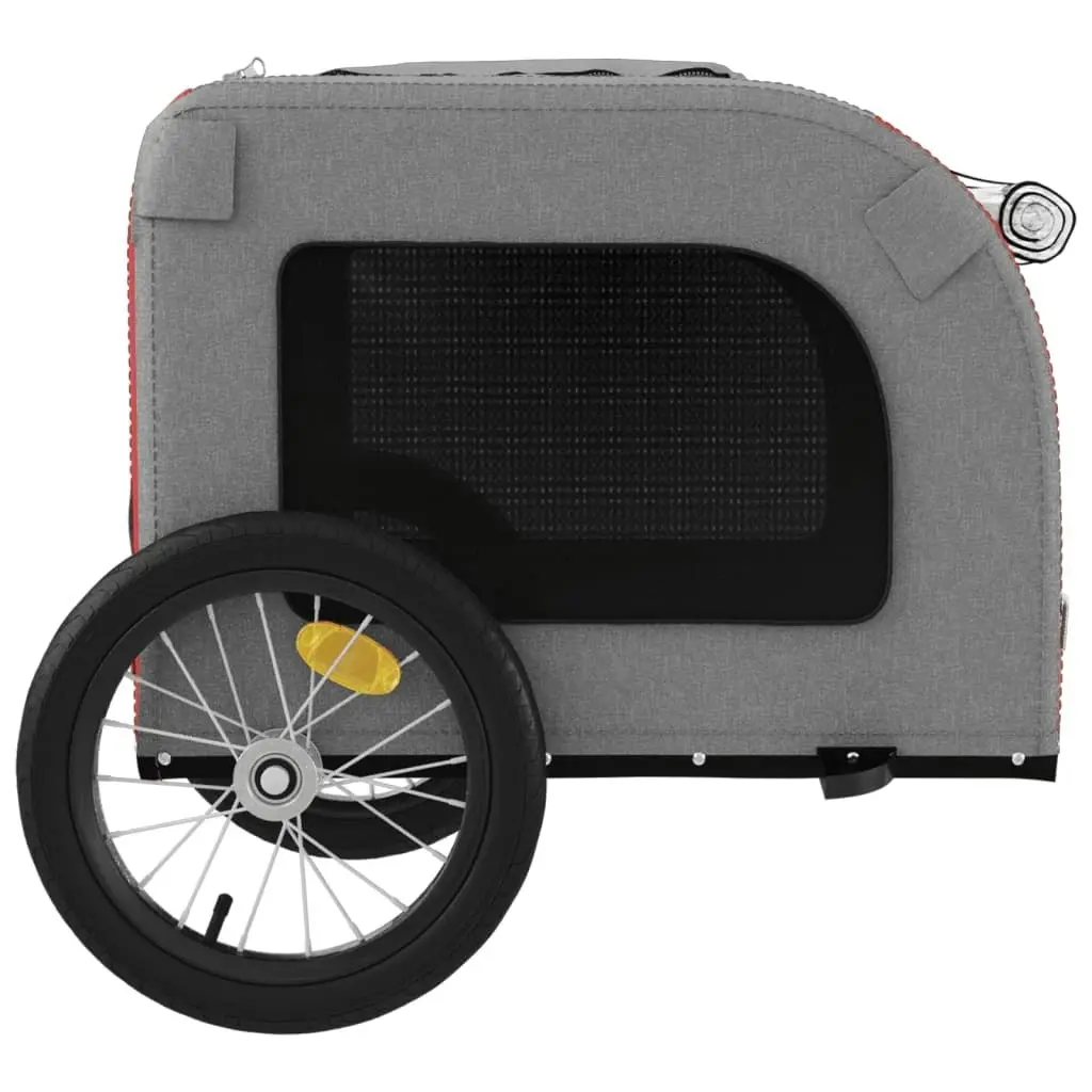 Pet Bike Trailer Red and Grey Oxford Fabric and Iron 93831