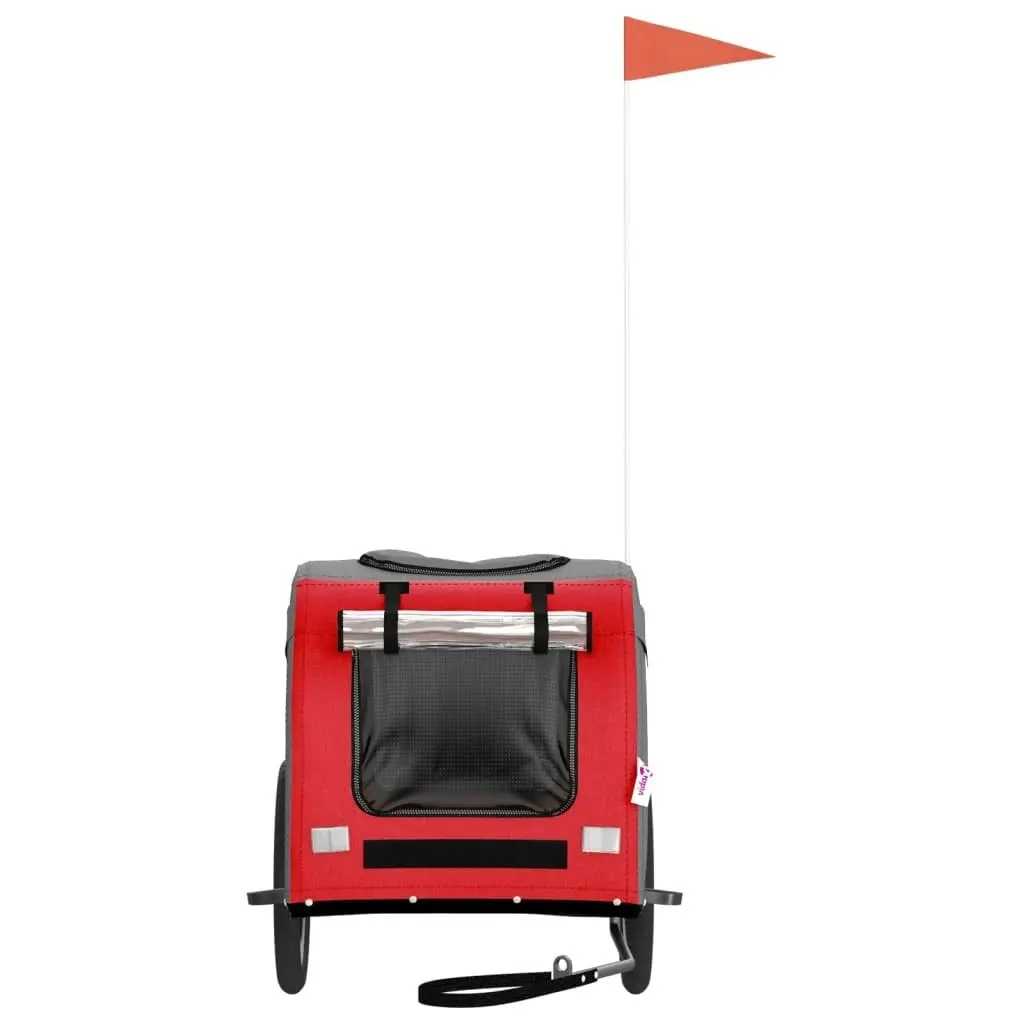 Pet Bike Trailer Red and Grey Oxford Fabric and Iron 93831