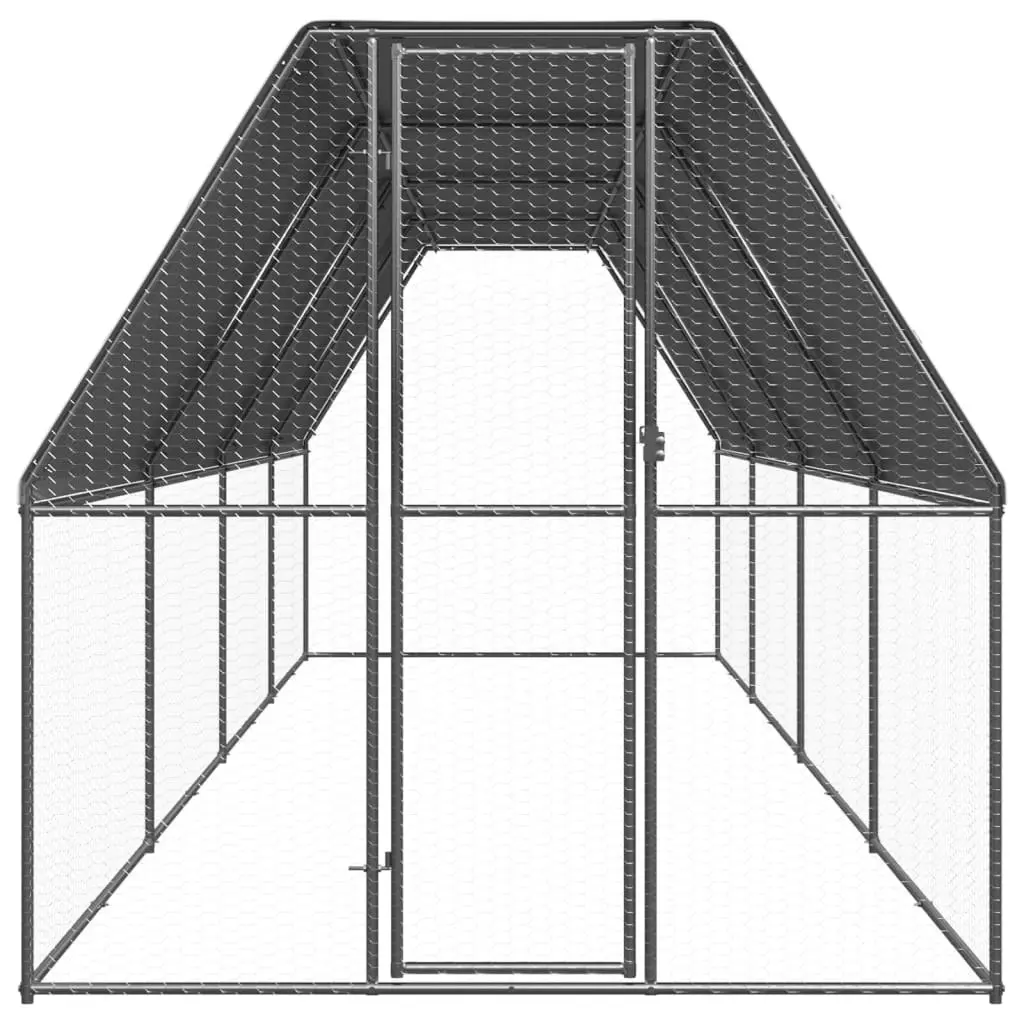 Outdoor Chicken Cage 2x8x2 m Galvanised Steel 3154373