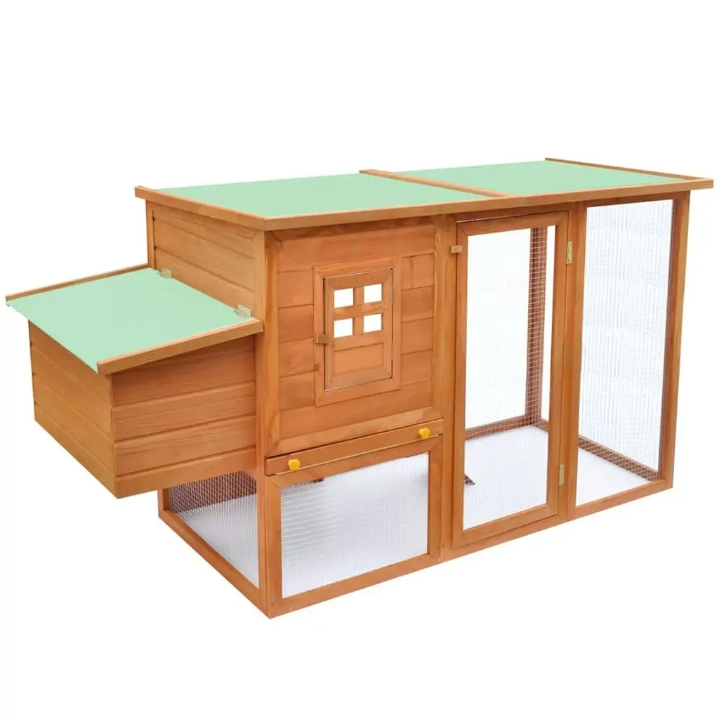 Outdoor Chicken Cage Hen House with 1 Egg Cage Wood 170164