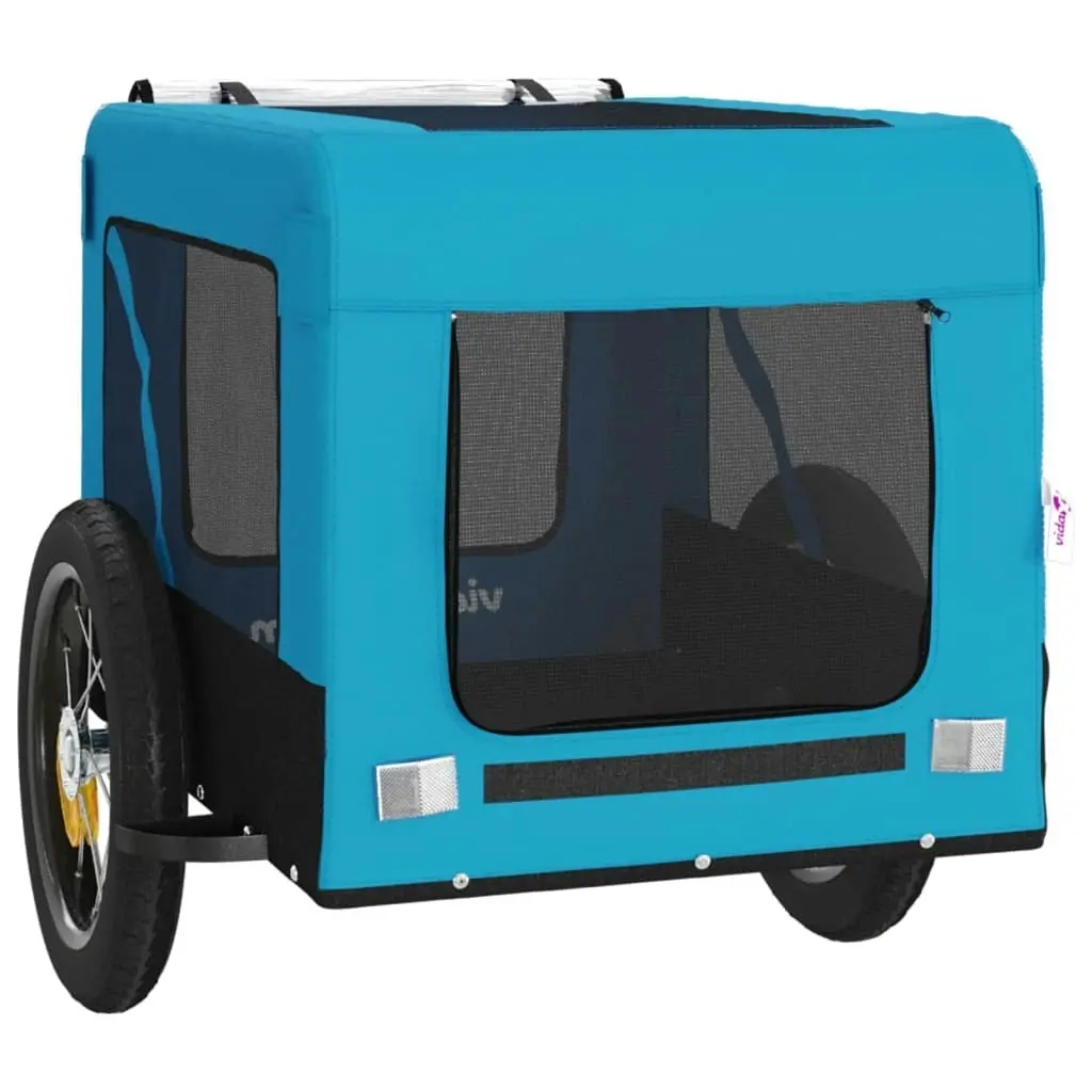 Pet Bike Trailer Blue and Black Oxford Fabric&Iron 93911