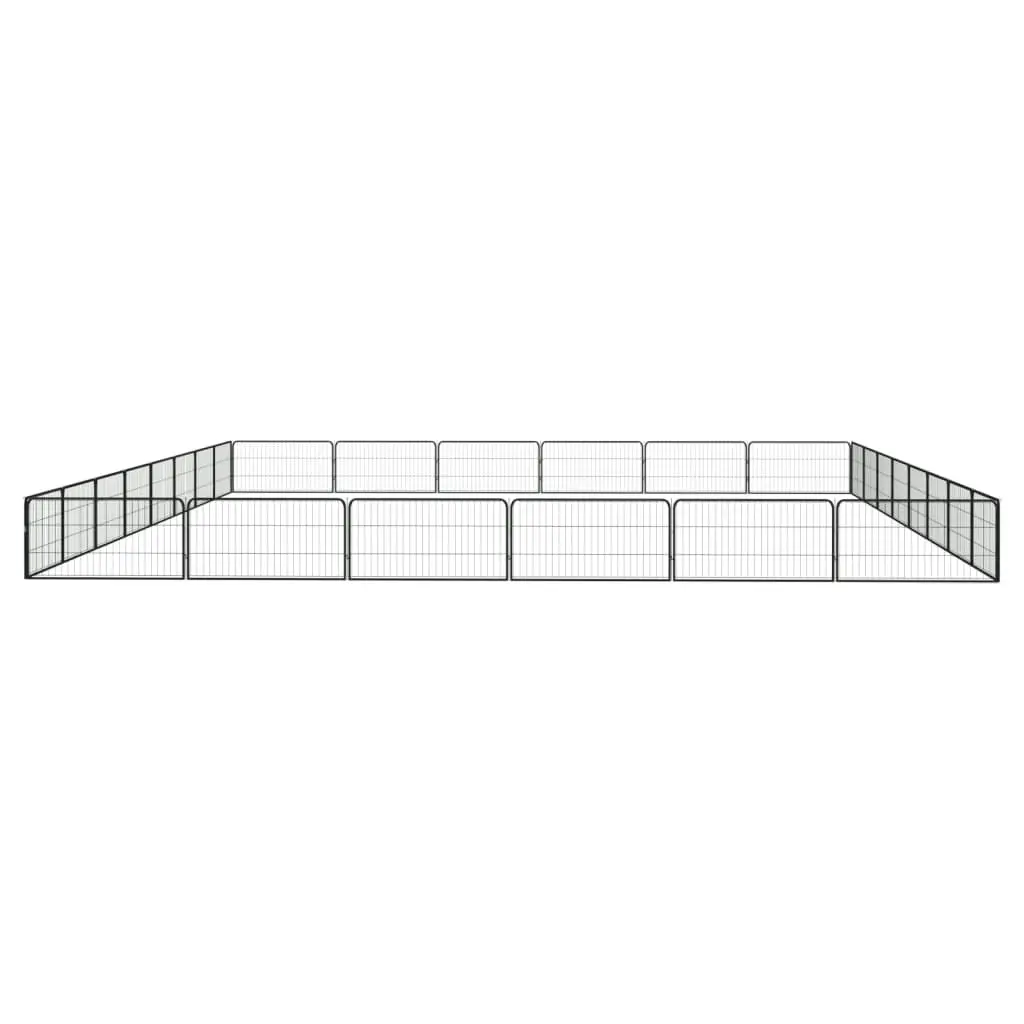 28-Panel Dog Playpen Black 100x50 cm Powder-coated Steel 3115972