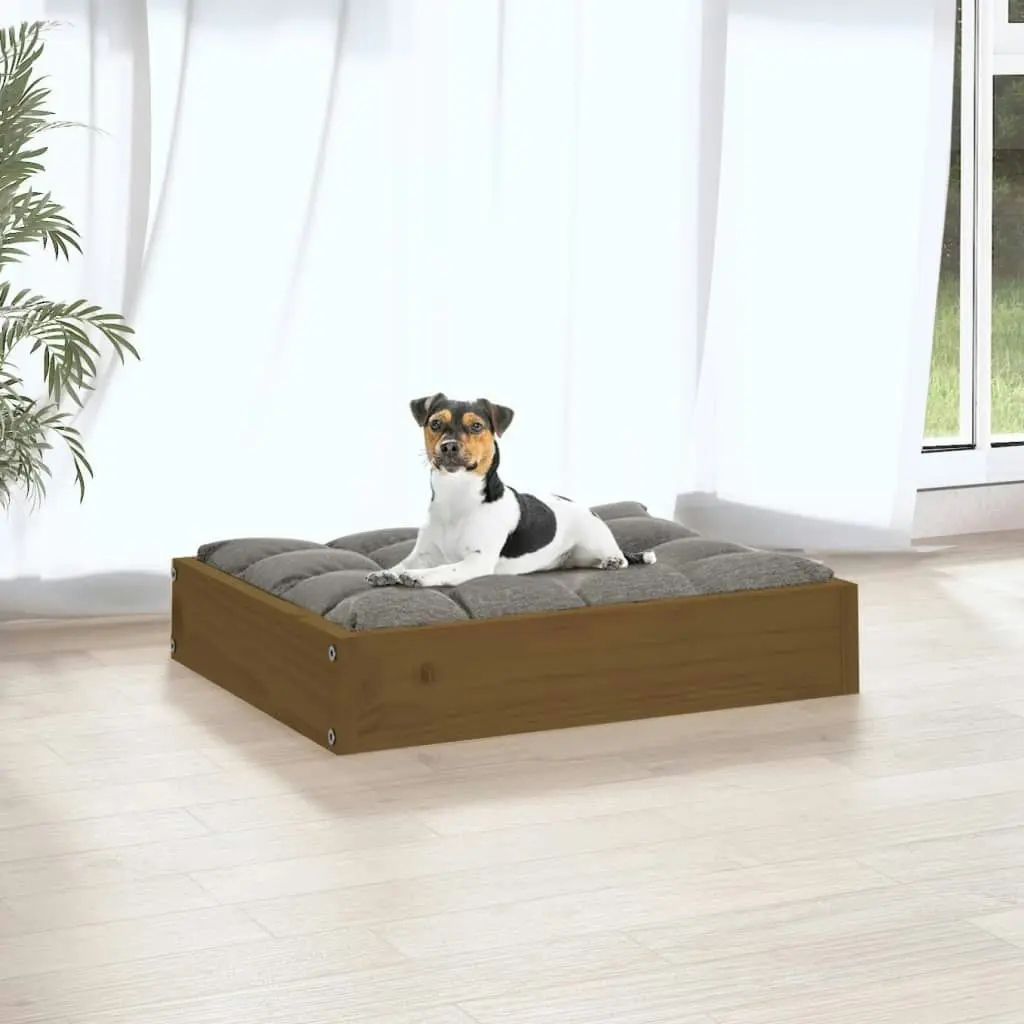 Dog Bed Honey Brown 51.5x44x9 cm Solid Wood Pine 820849