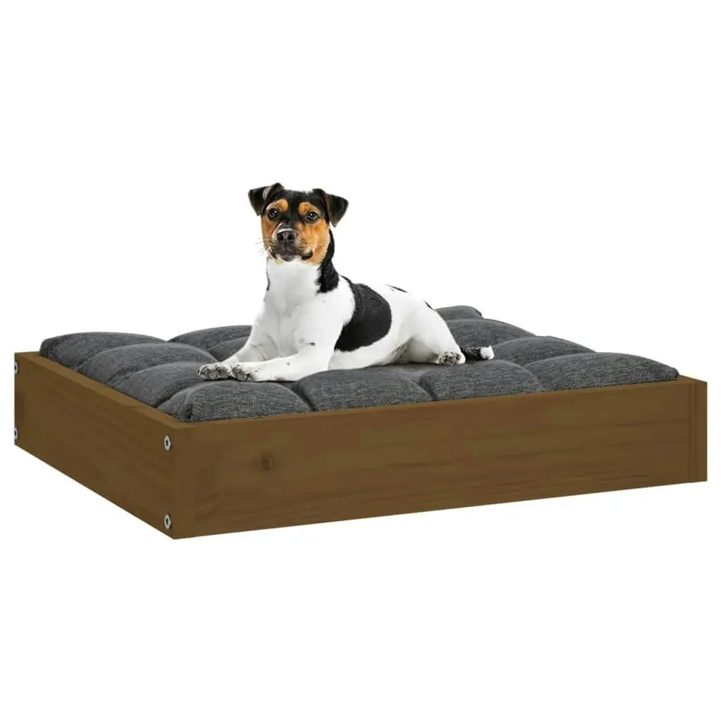 Dog Bed Honey Brown 51.5x44x9 cm Solid Wood Pine 820849