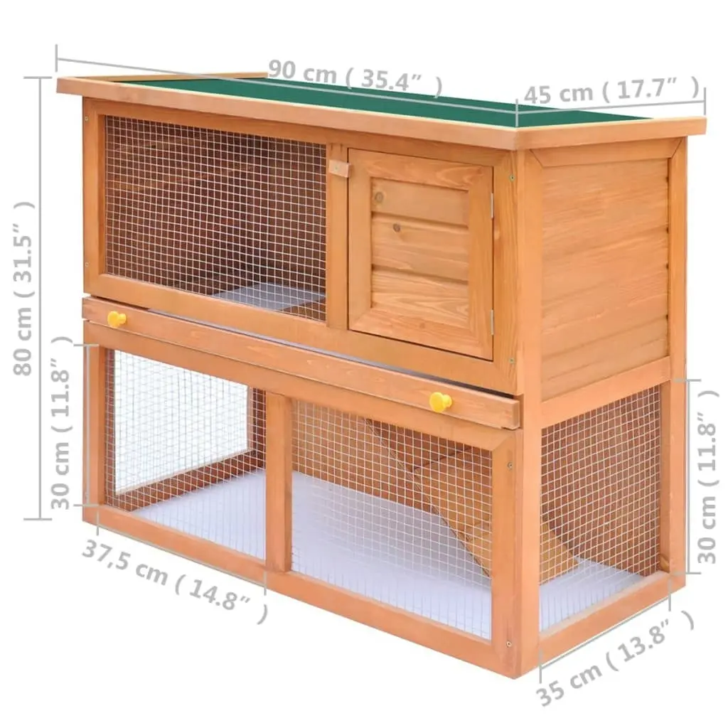 Outdoor Rabbit Hutch Small Animal House Pet Cage 1 Door Wood 170158