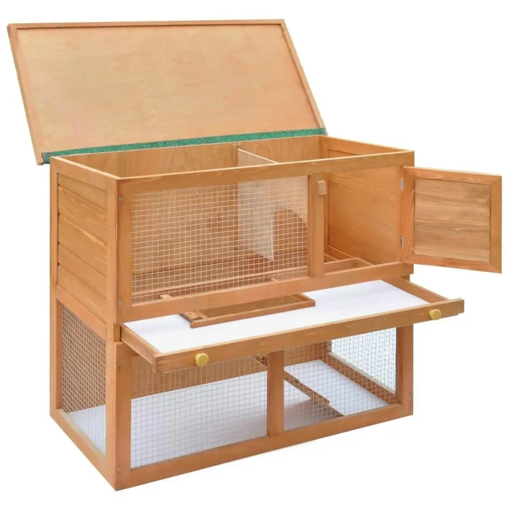 Outdoor Rabbit Hutch Small Animal House Pet Cage 1 Door Wood 170158