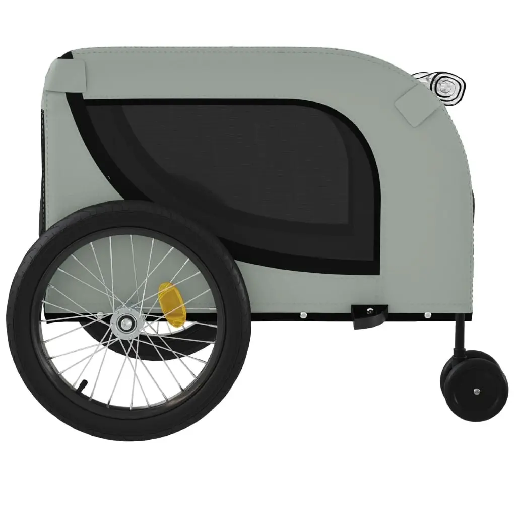 Pet Bike Trailer Grey and Black Oxford Fabric and Iron 94028