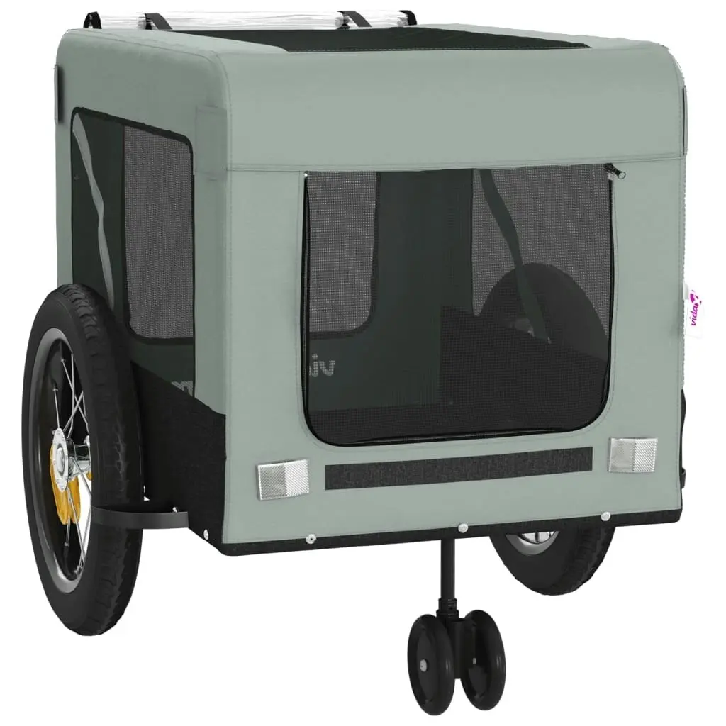 Pet Bike Trailer Grey and Black Oxford Fabric and Iron 93930