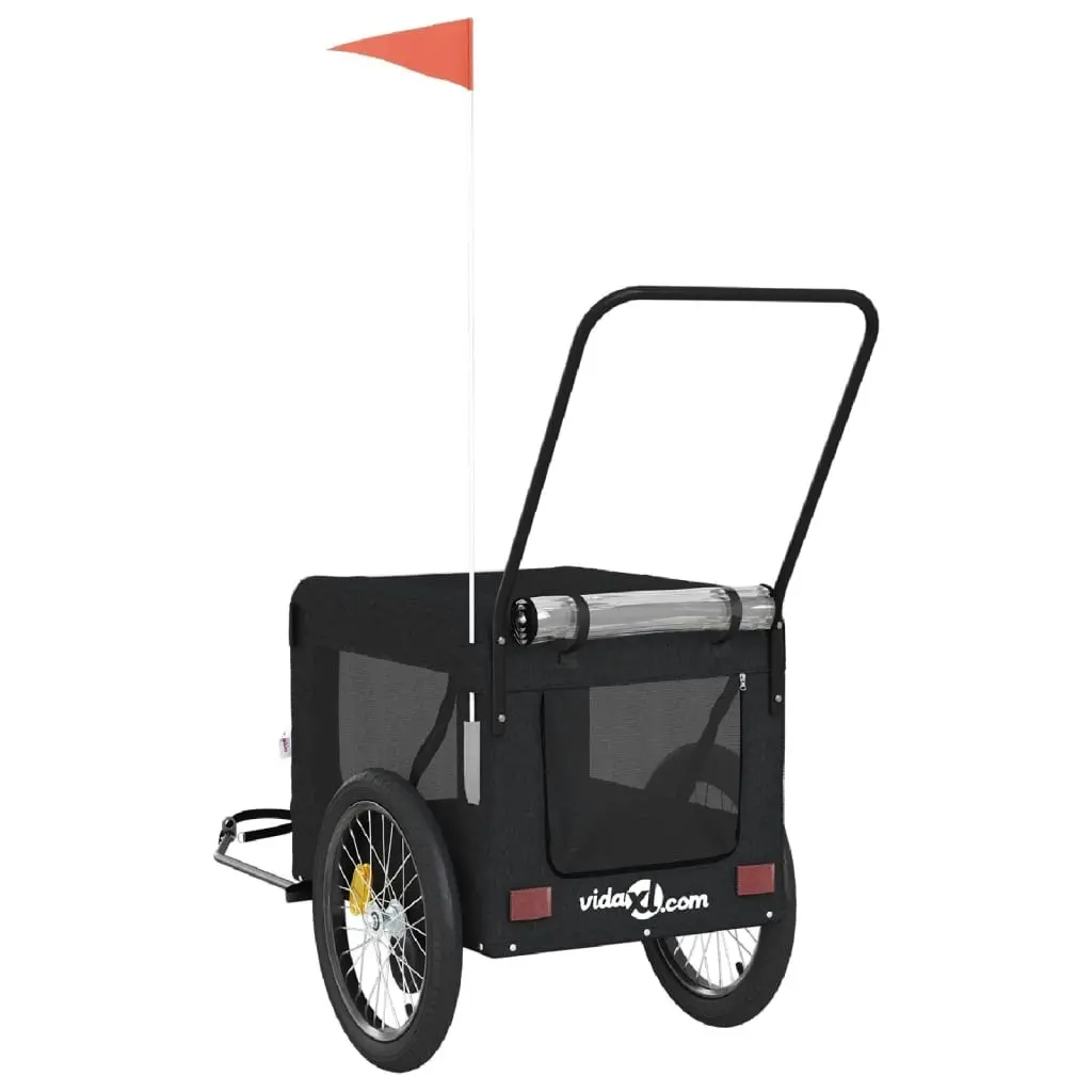 Pet Bike Trailer Black Oxford Fabric and Iron 93947