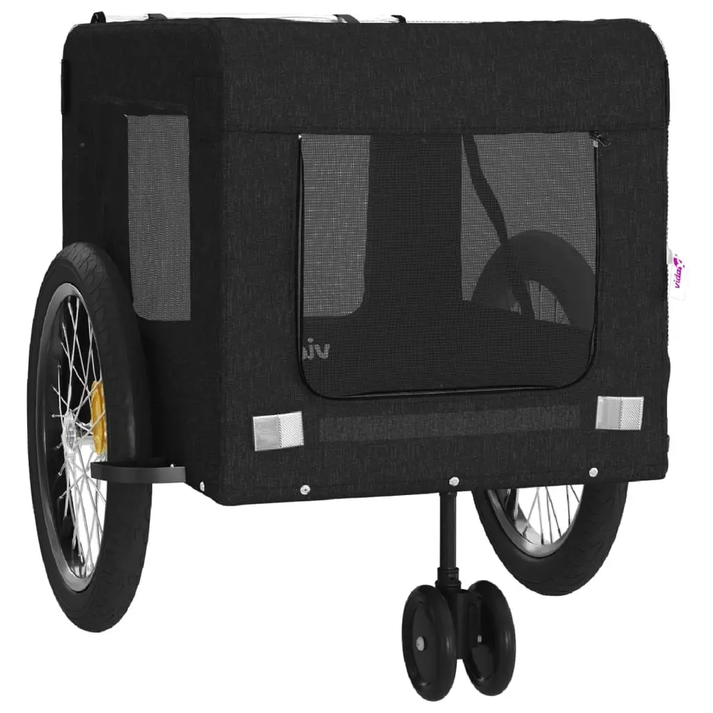 Pet Bike Trailer Black Oxford Fabric and Iron 93947