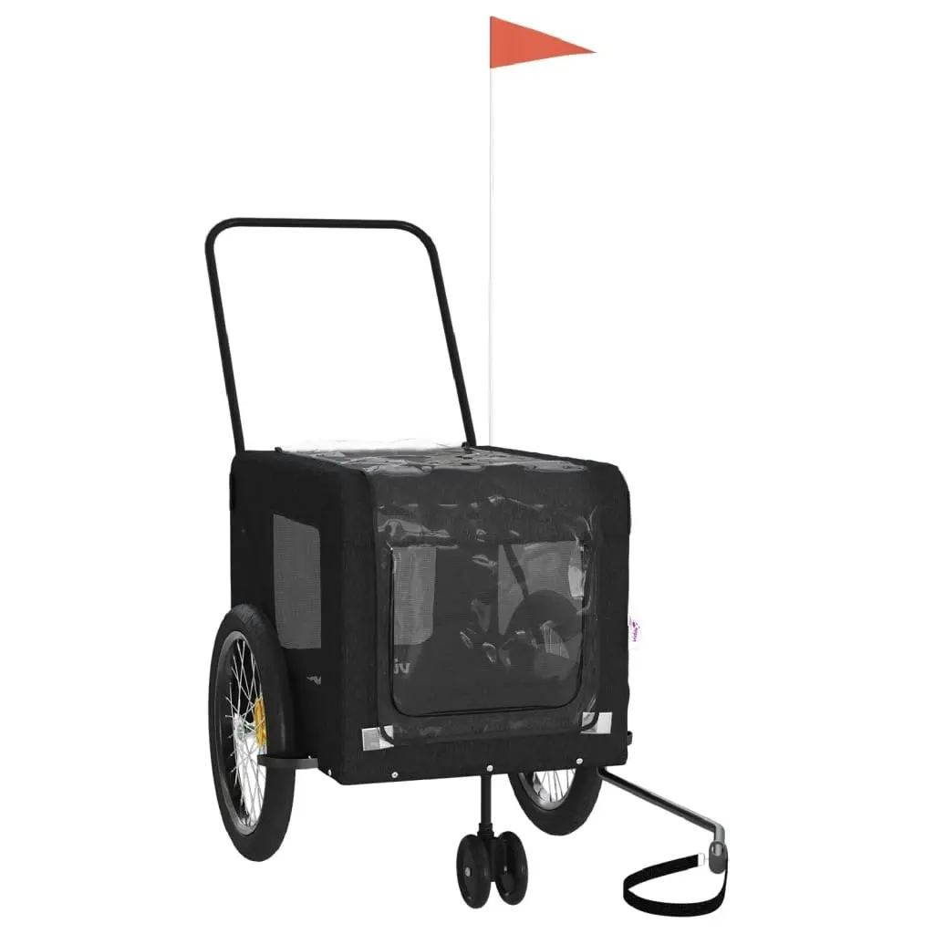 Pet Bike Trailer Black Oxford Fabric and Iron 93947