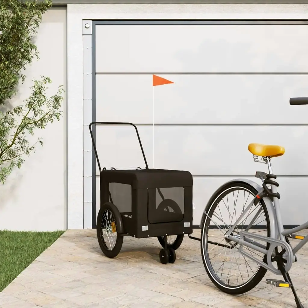 Pet Bike Trailer Black Oxford Fabric and Iron 93947