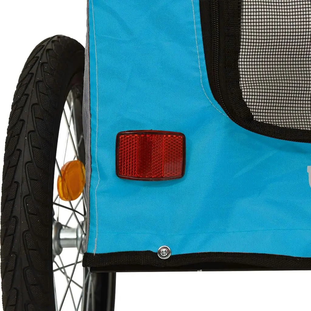 Pet Bike Trailer Blue and Grey Oxford Fabric and Iron 93862