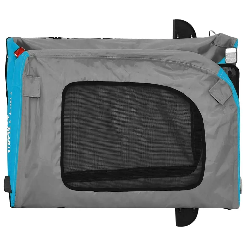 Pet Bike Trailer Blue and Grey Oxford Fabric and Iron 93862