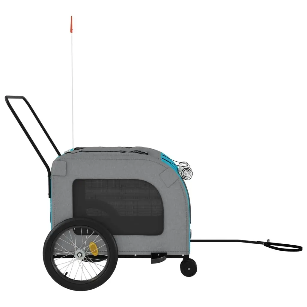 Pet Bike Trailer Blue and Grey Oxford Fabric and Iron 93862