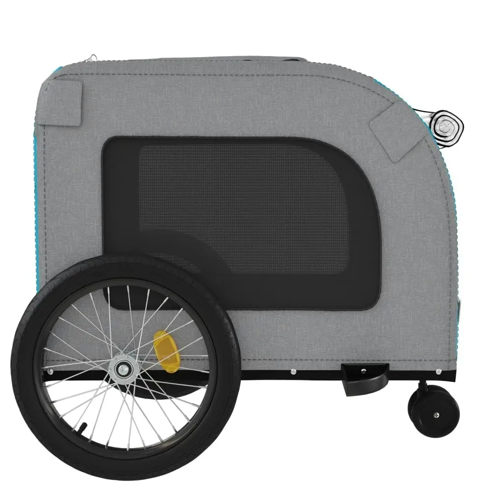 Pet Bike Trailer Blue and Grey Oxford Fabric and Iron 93862