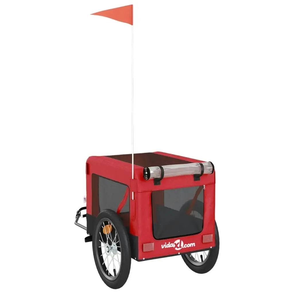 Pet Bike Trailer Red and Black Oxford Fabric&Iron 93915