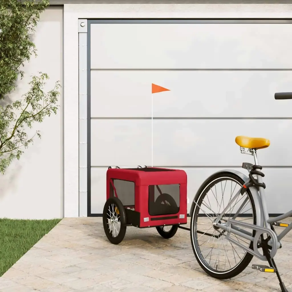 Pet Bike Trailer Red and Black Oxford Fabric&Iron 93915