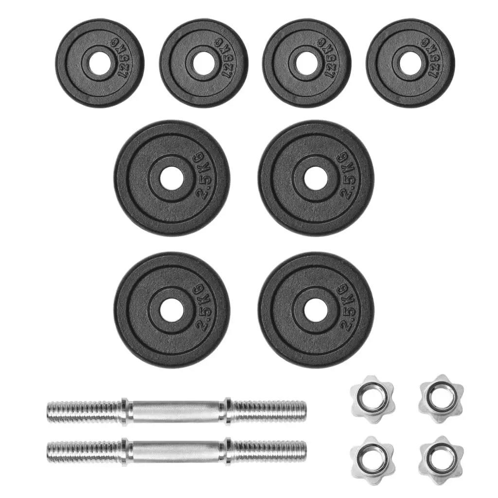 14 Piece Dumbbell Set 20 kg Cast Iron 91409