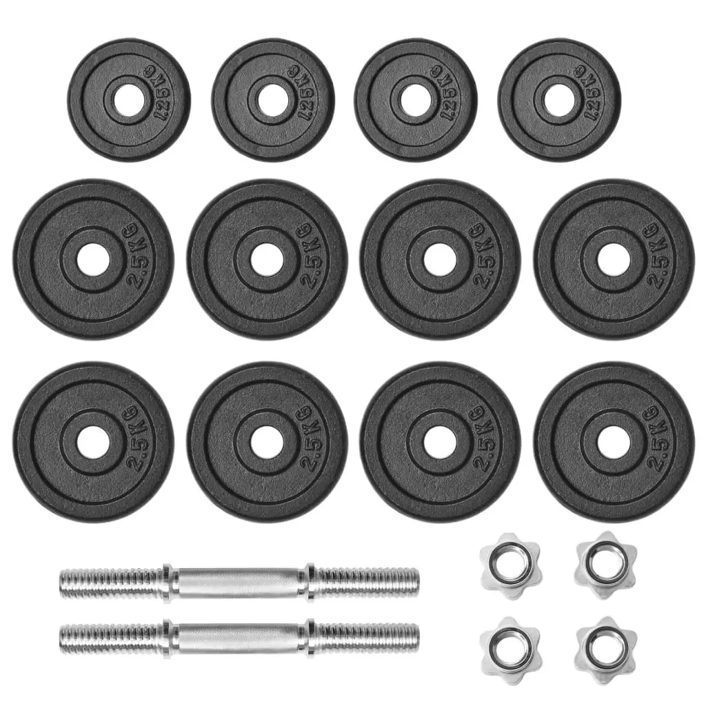 18 Piece Dumbbell Set 30 kg Cast Iron 91410