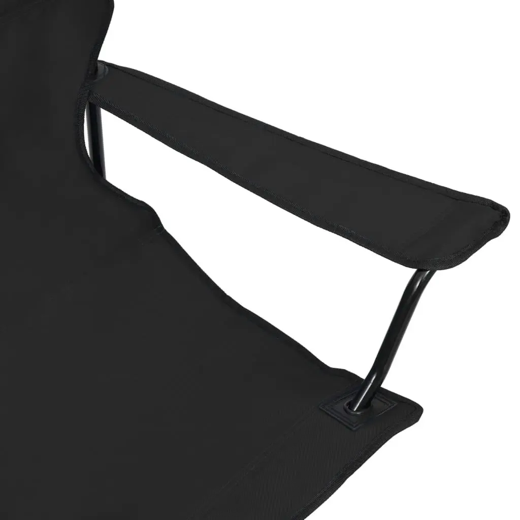 2-Seater Foldable Camping Chair Steel and Fabric Black 313538