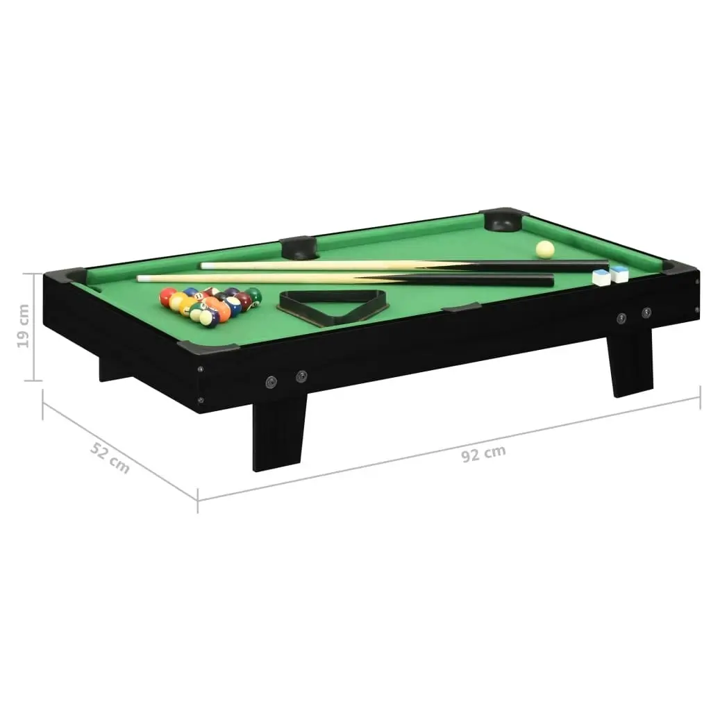 3 Feet Mini Pool Table 92x52x19 cm Black and Green 92500