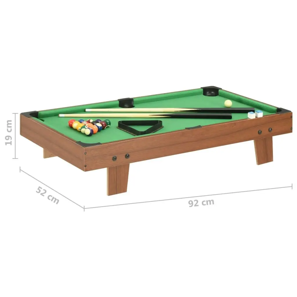 3 Feet Mini Pool Table 92x52x19 cm Brown and Green 91947