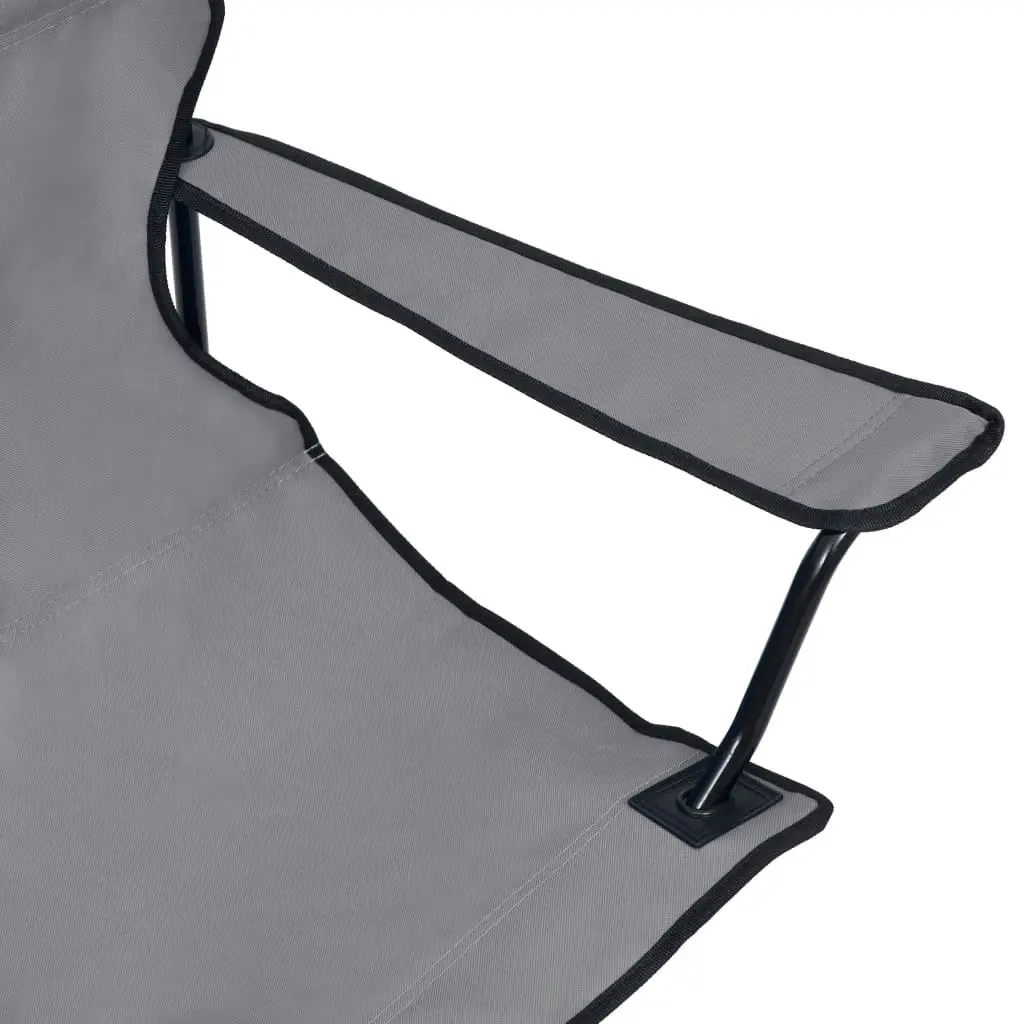 2-Seater Foldable Camping Chair Steel and Fabric Grey 313540