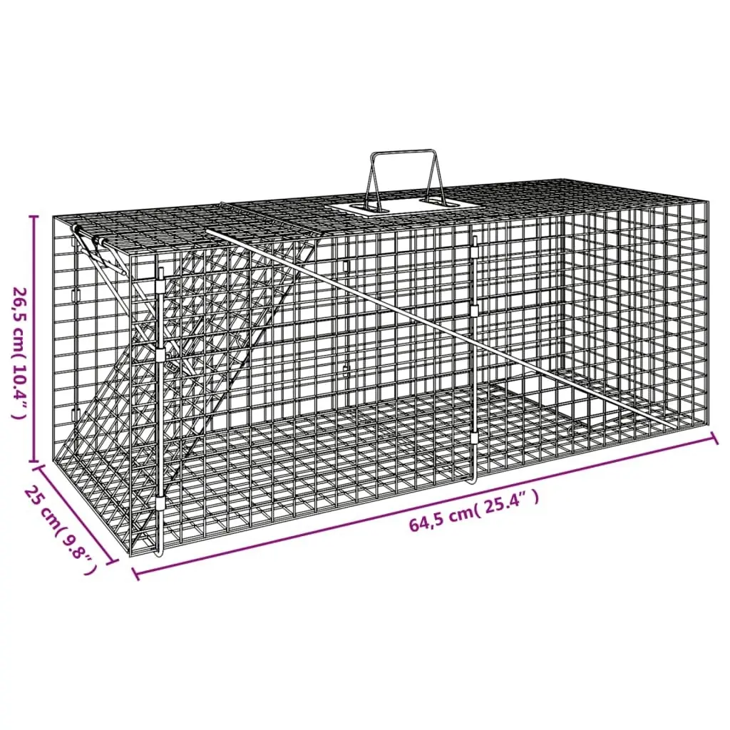 Animal Trap 64.5x25x26.5 cm Galvanised Iron 154933