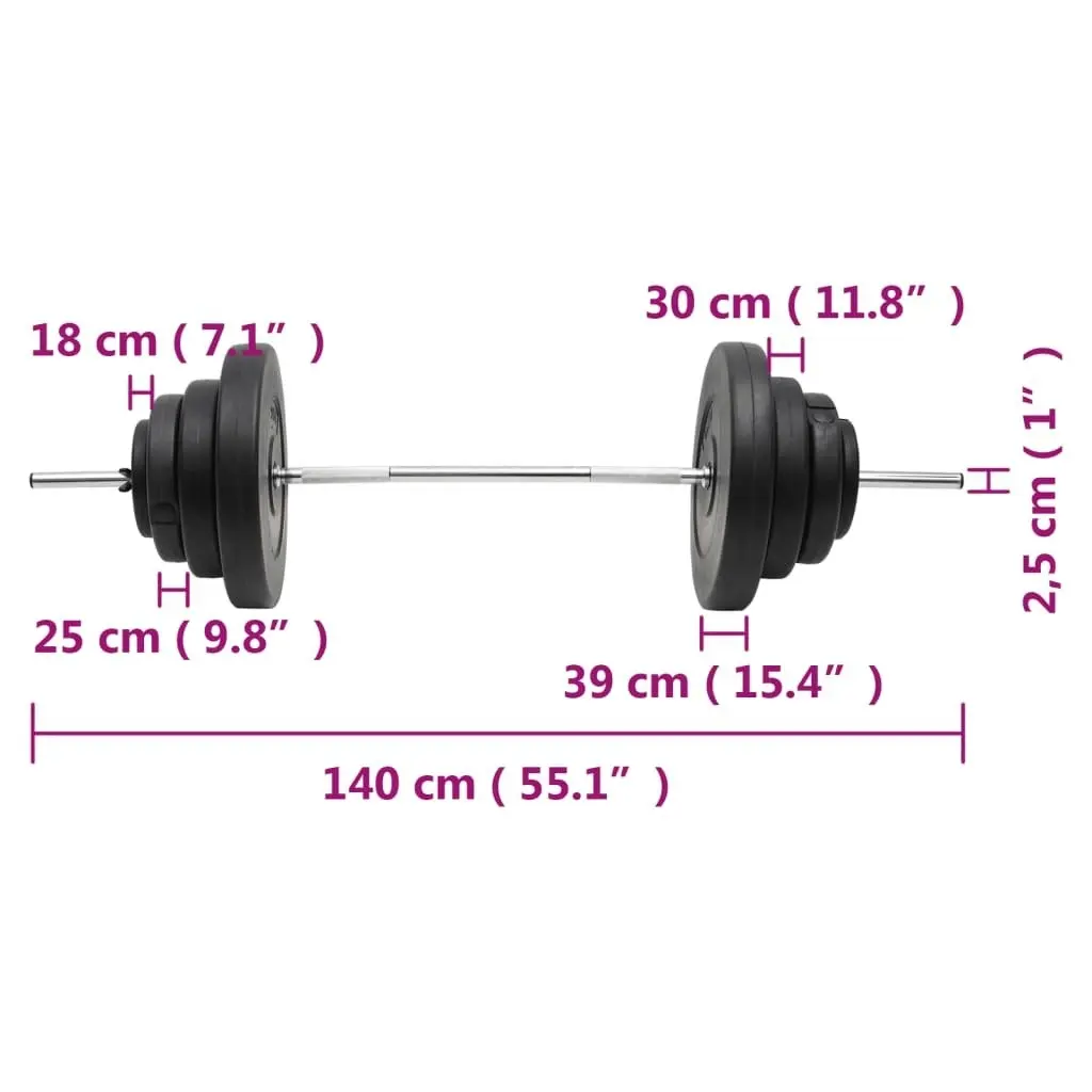 Barbell with Plates 60 kg 3145017