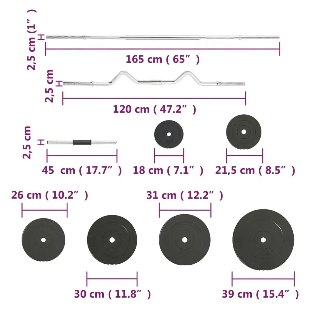 Barbell and Dumbbell with Plates Set 120 kg 3145032