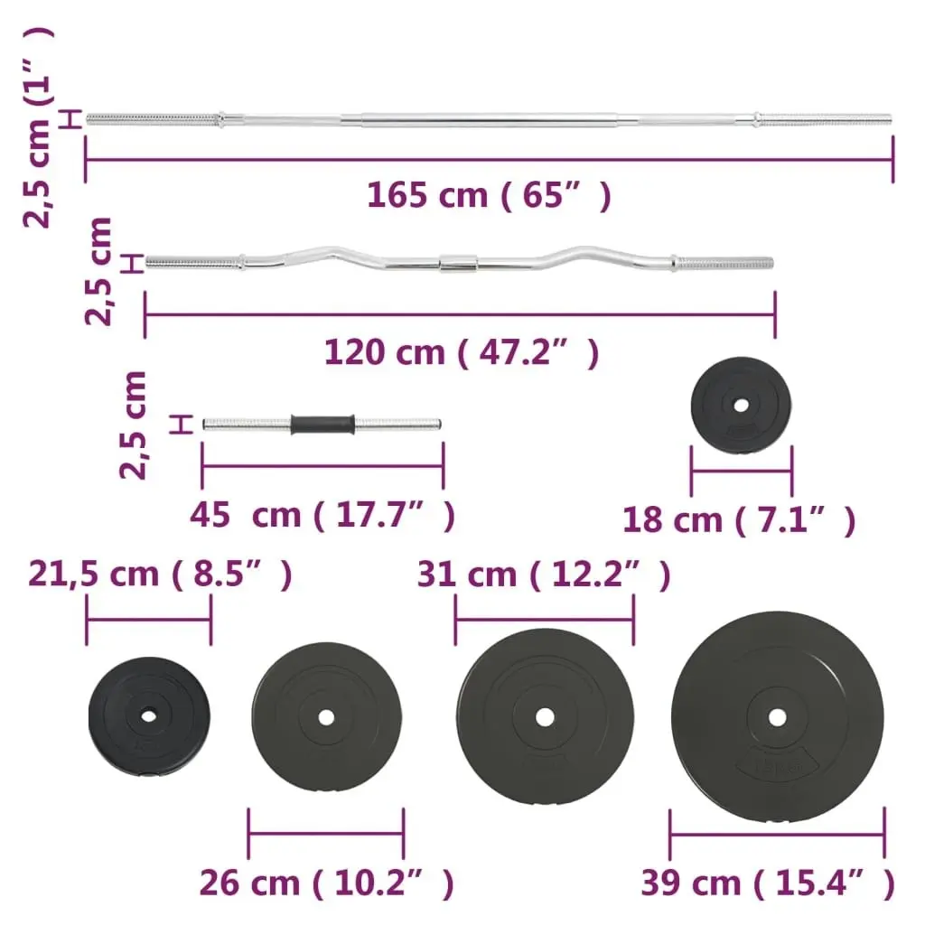 Barbell and Dumbbell with Plates Set 90 kg 3145029