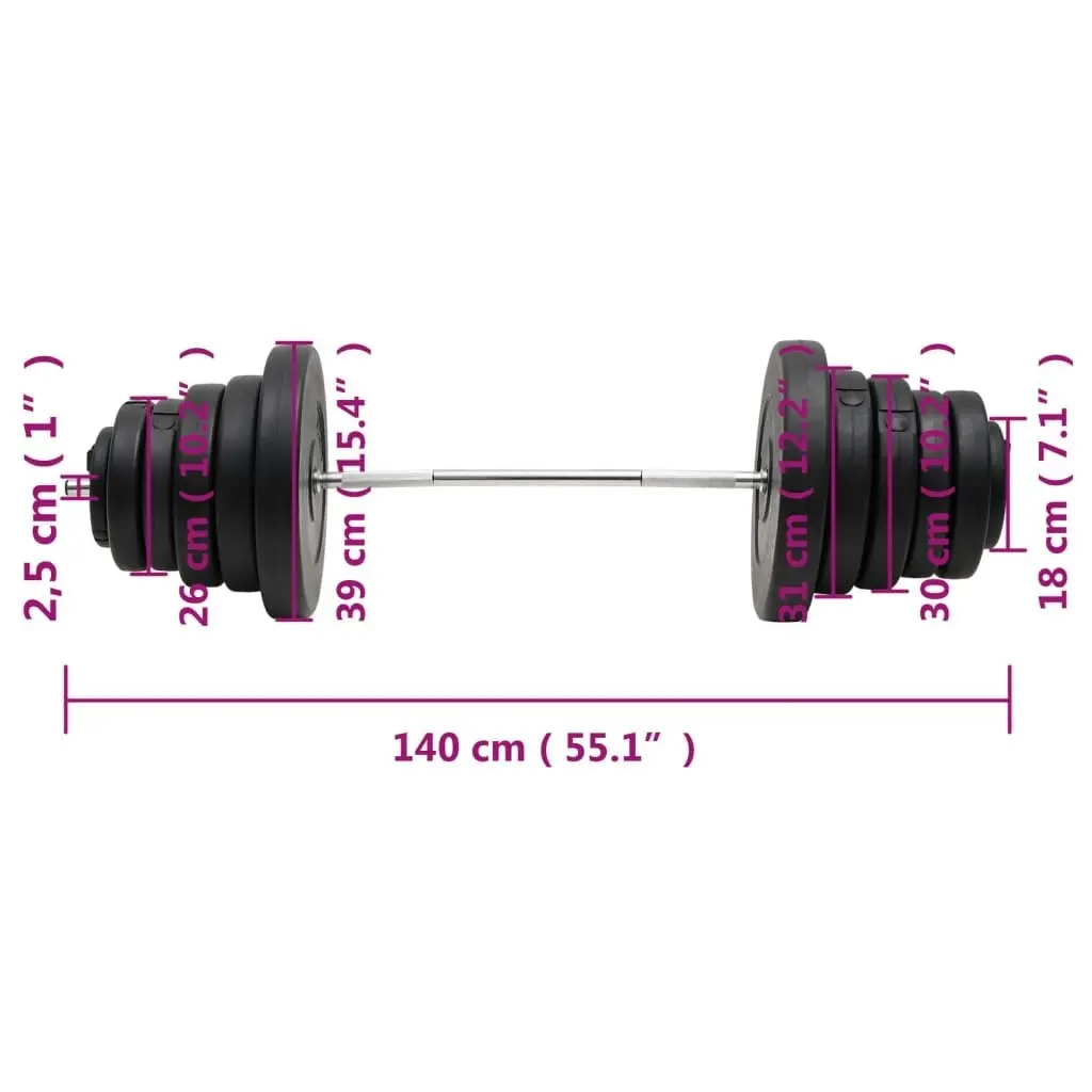 Barbell with Plates 90 kg 3145021