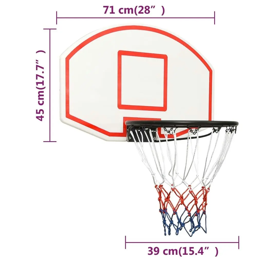 Basketball Backboard White 71x45x2 cm Polyethene 93664