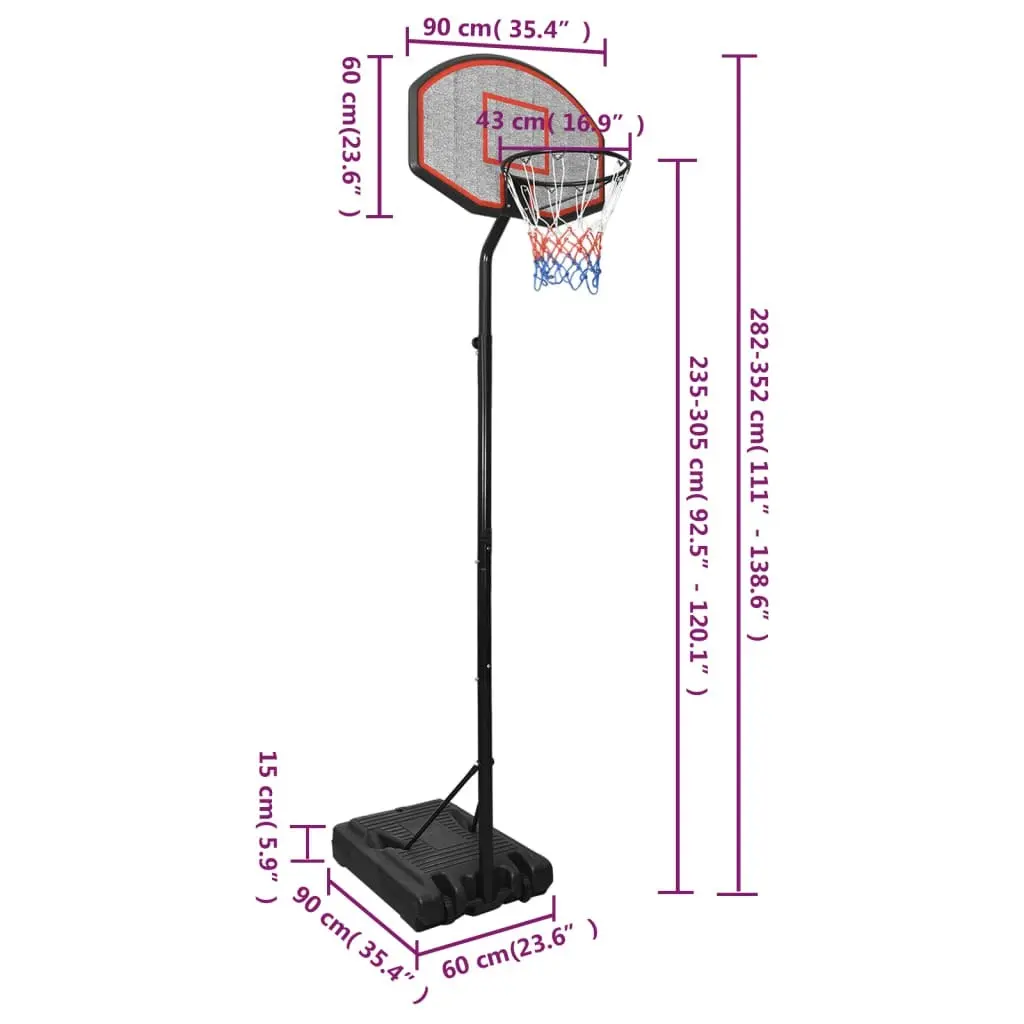 Basketball Stand Black 282-352 cm Polyethene 3107832