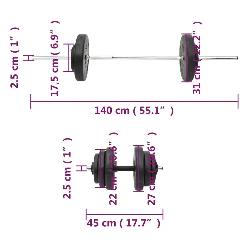 Barbell and Dumbbell with Plates 60 kg 3145024