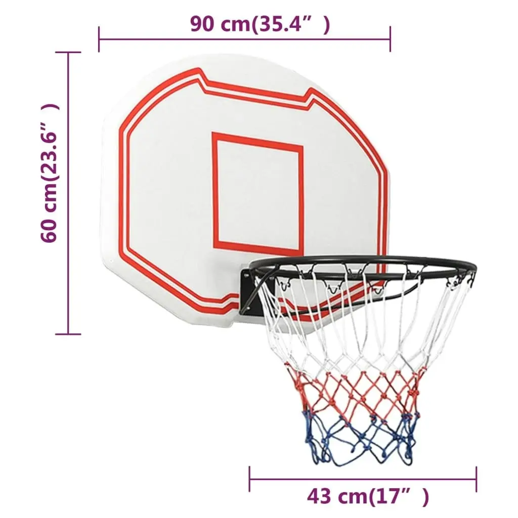 Basketball Backboard White 90x60x2 cm Polyethene 93663