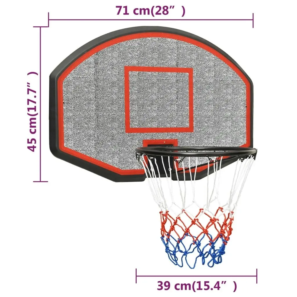 Basketball Backboard Black 71x45x2 cm Polyethene 93667