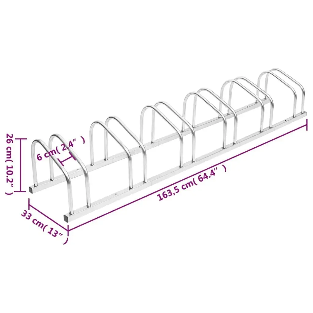 Bike Rack for 6 Bikes Galvanised Steel 154421