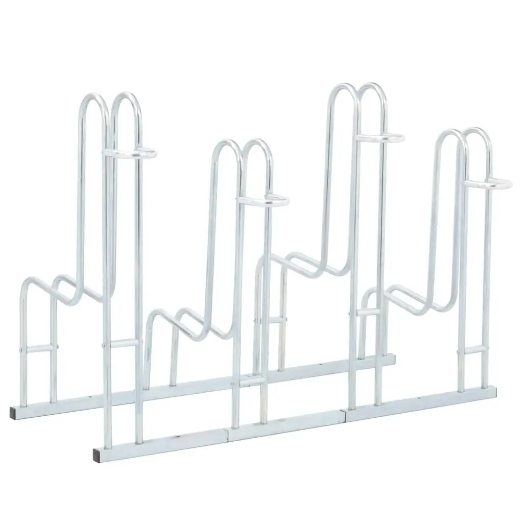 Bicycle Stand for 4 Bikes Floor Freestanding Galvanised Steel 4005570