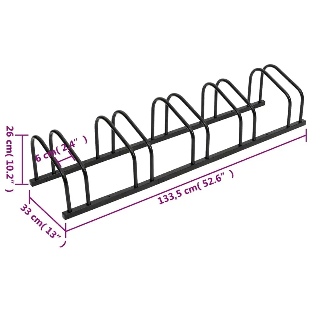 Bike Rack for 5 Bikes Black Steel 154425